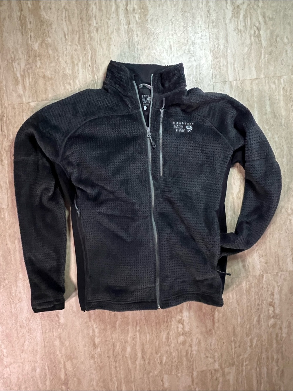Mountain Hardwear Men's Black Waffle Fleece Polartec Zip Jacket XL